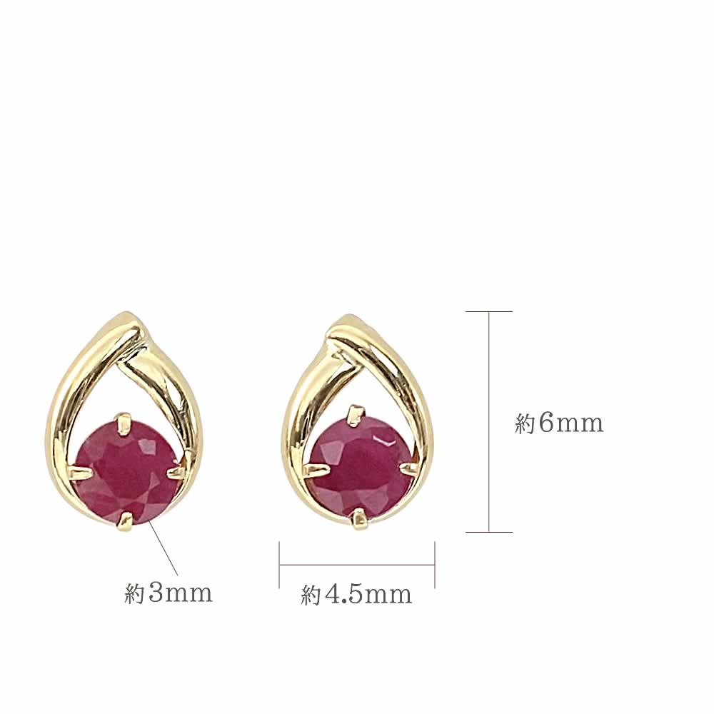 K18YG ルビー ピアス_05