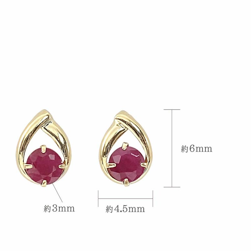 K18YG ルビー ピアス_05