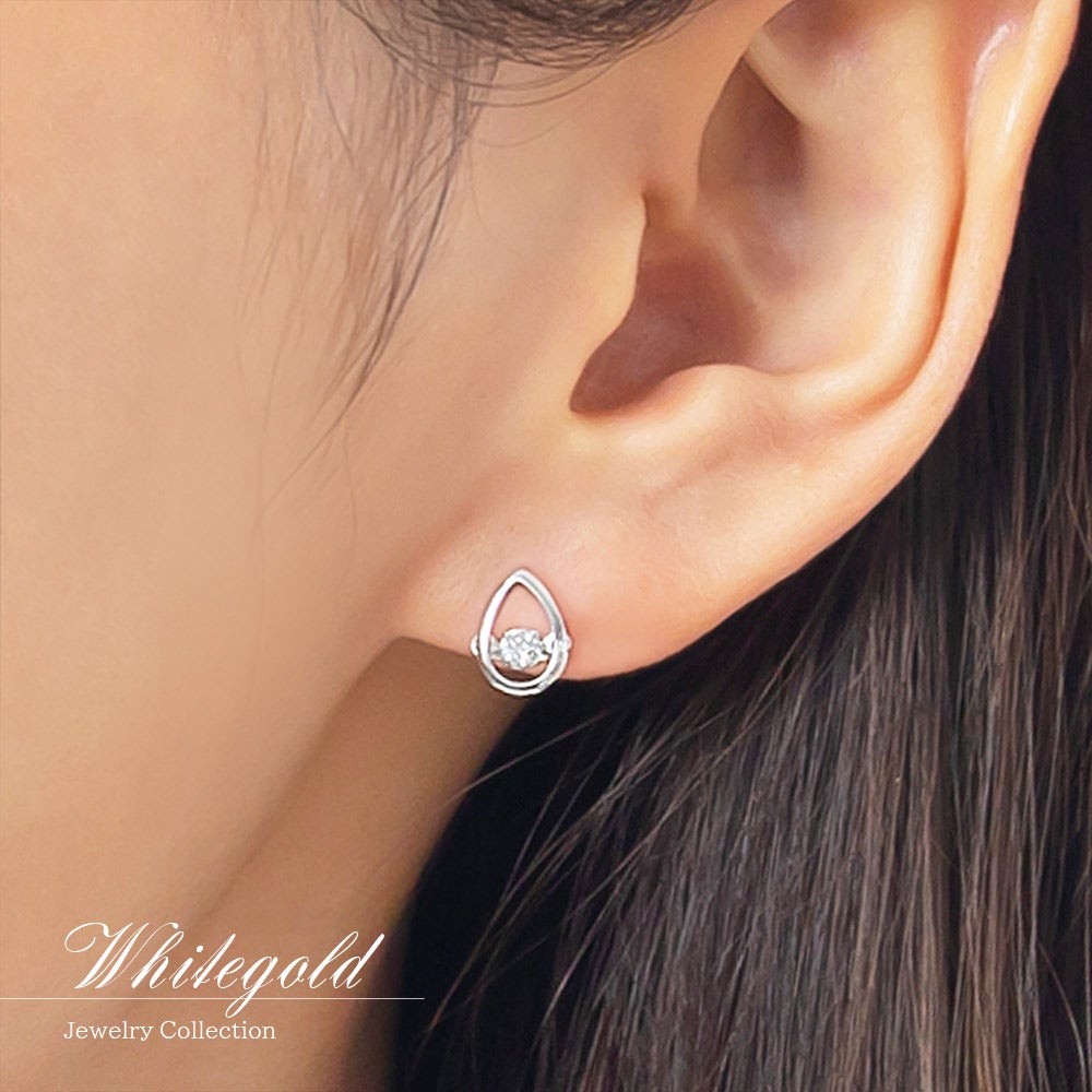 K18WG ダンシングストーン ダイヤモンド ティアドロップピアス_04