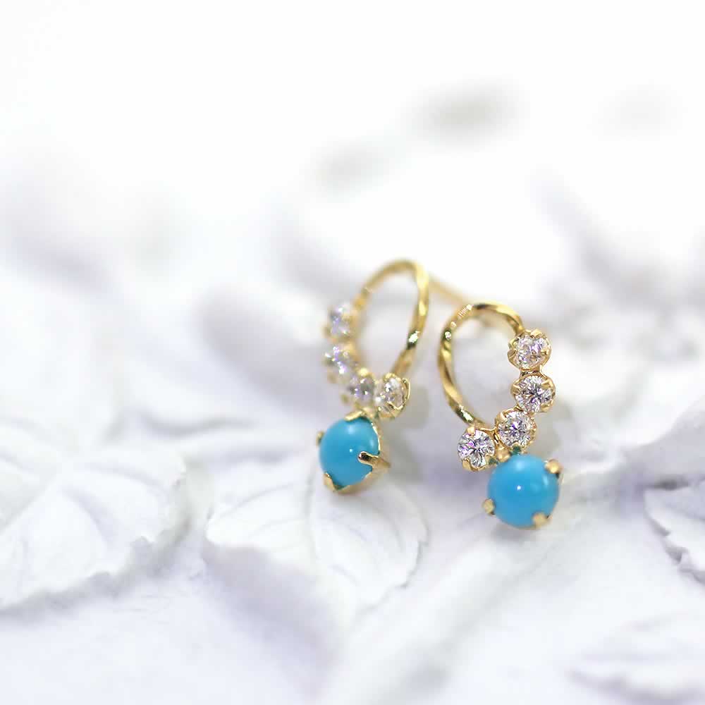 K18YG ターコイズピアス_02