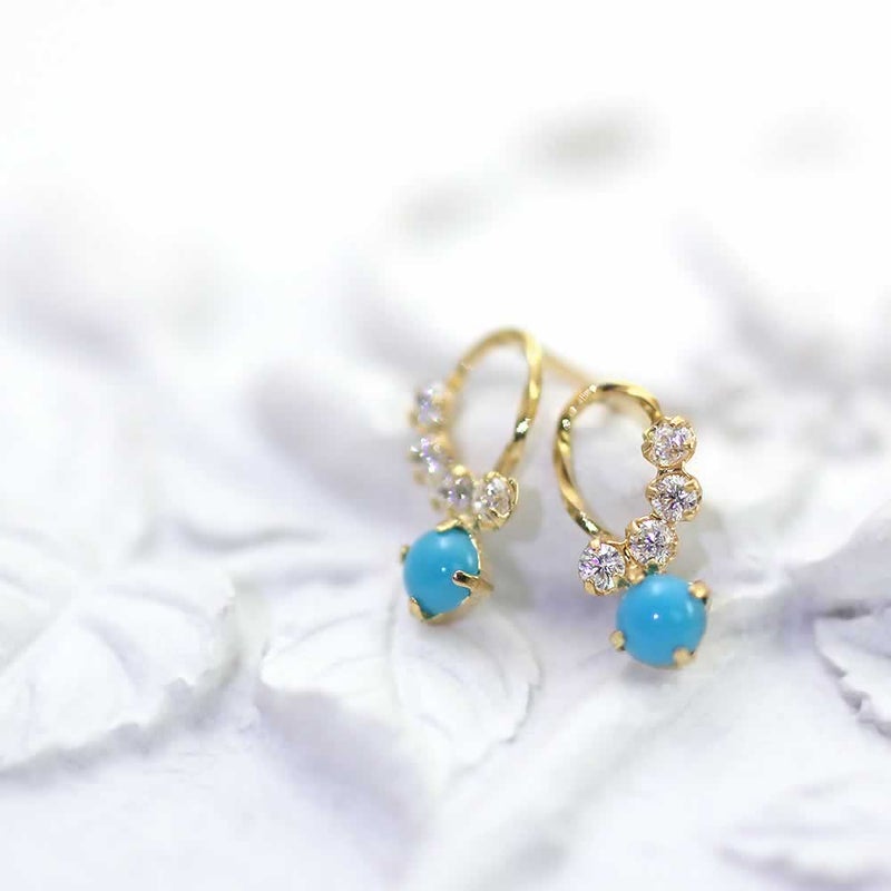 K18YG ターコイズピアス_02