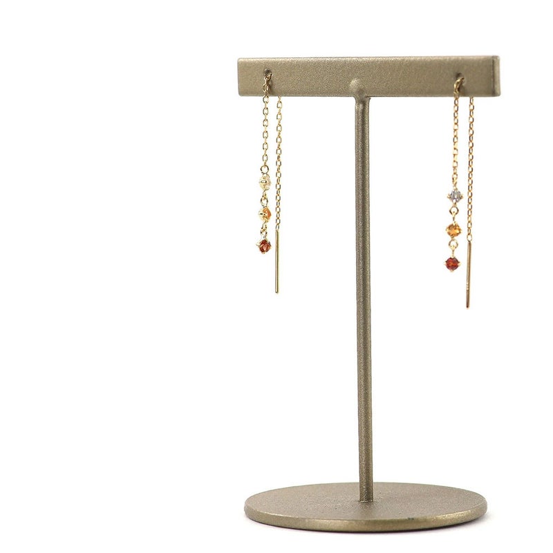 K18YG ホワイトトパーズ&シトリン&ガーネット ピアス 11月誕生石_14