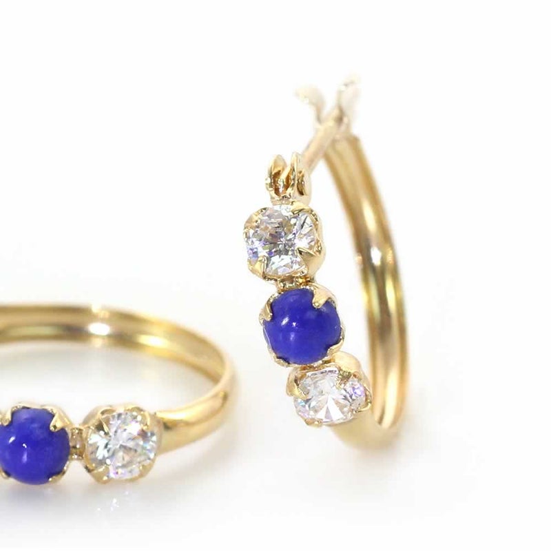 K18YG ラピスラズリ フープピアス_03