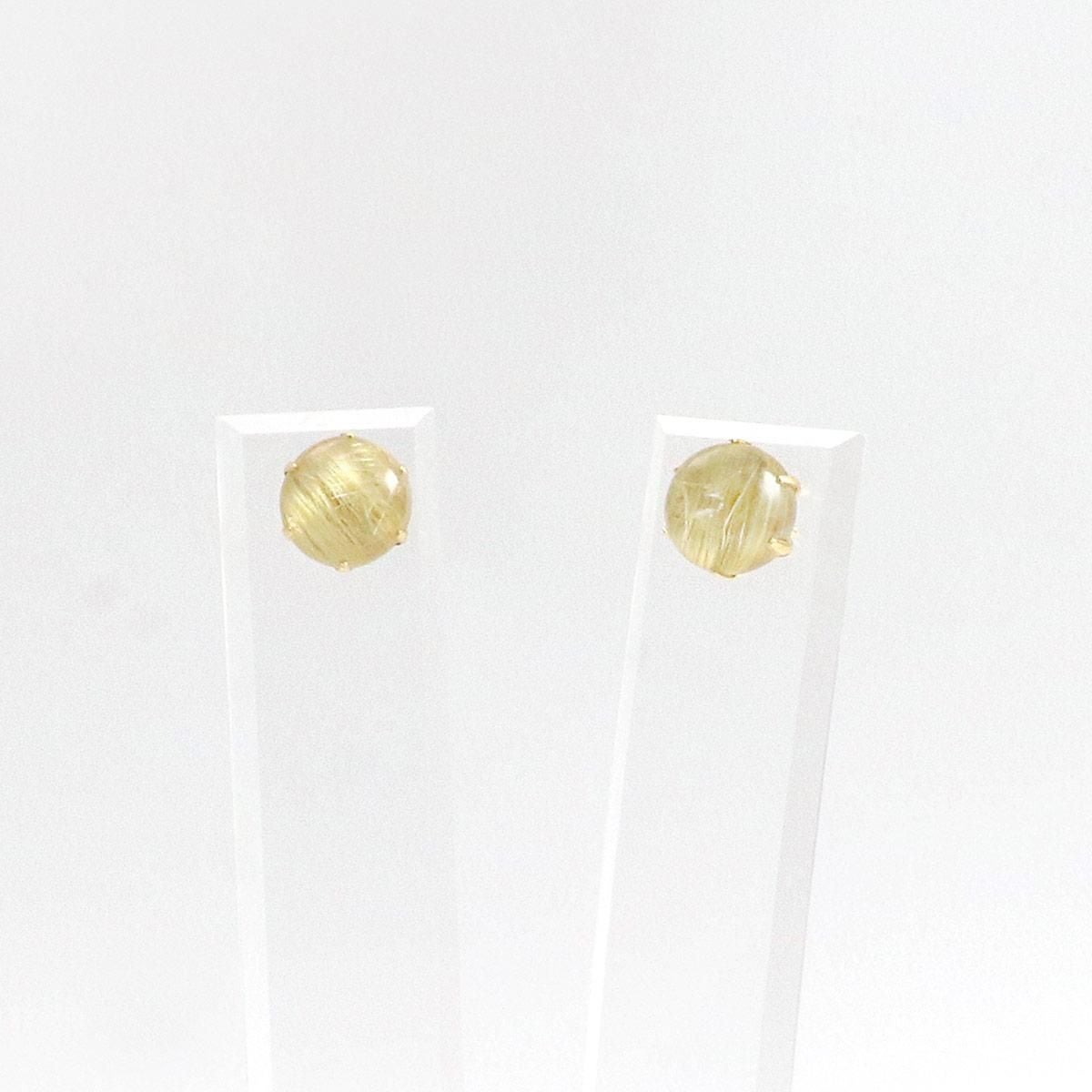 K18YG ルチルクォーツ 約7mm ピアス_03