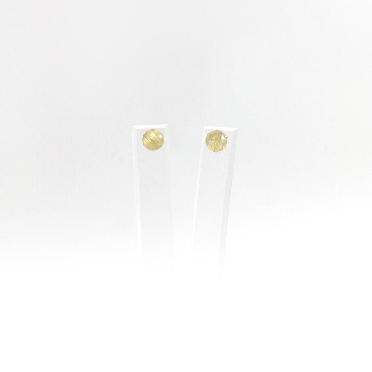 K18YG ルチルクォーツ 約7mm ピアス_09