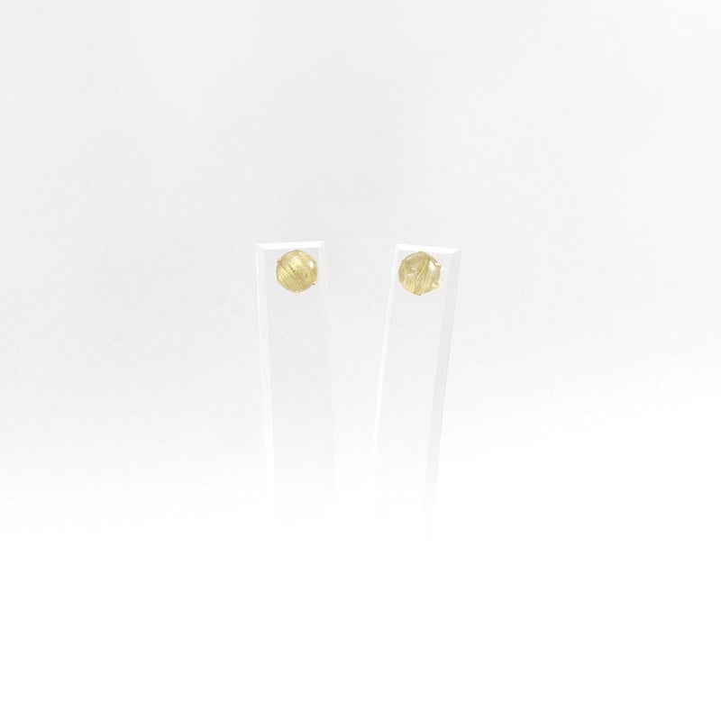 K18YG ルチルクォーツ 約7mm ピアス_09