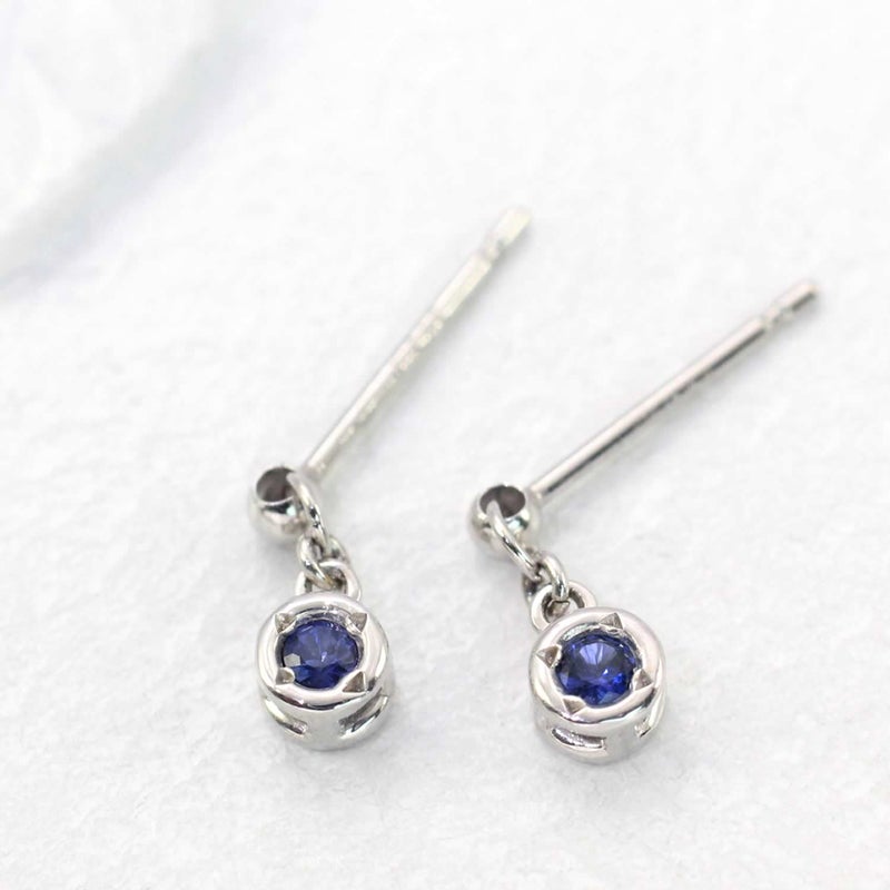 K18WG ダイヤモンド＆サファイア リバーシブルピアス 9月 誕生石_02