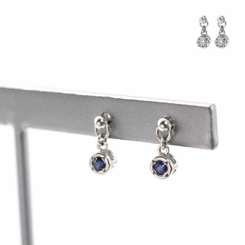 K18WG ダイヤモンド＆サファイア リバーシブルピアス 9月 誕生石_10