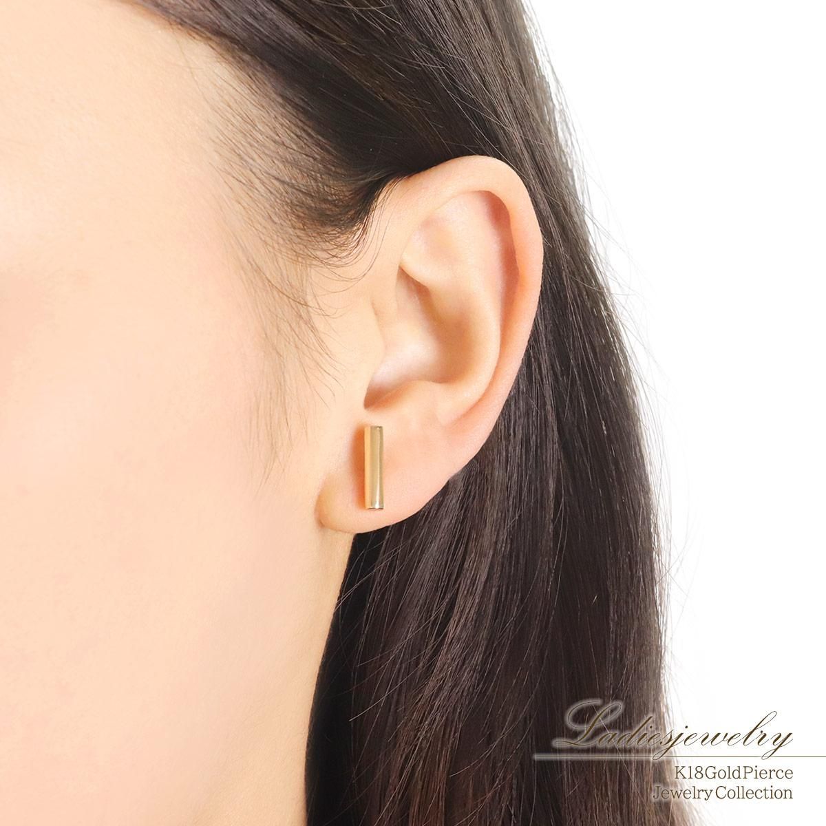 K18YG バーモチーフピアス_10