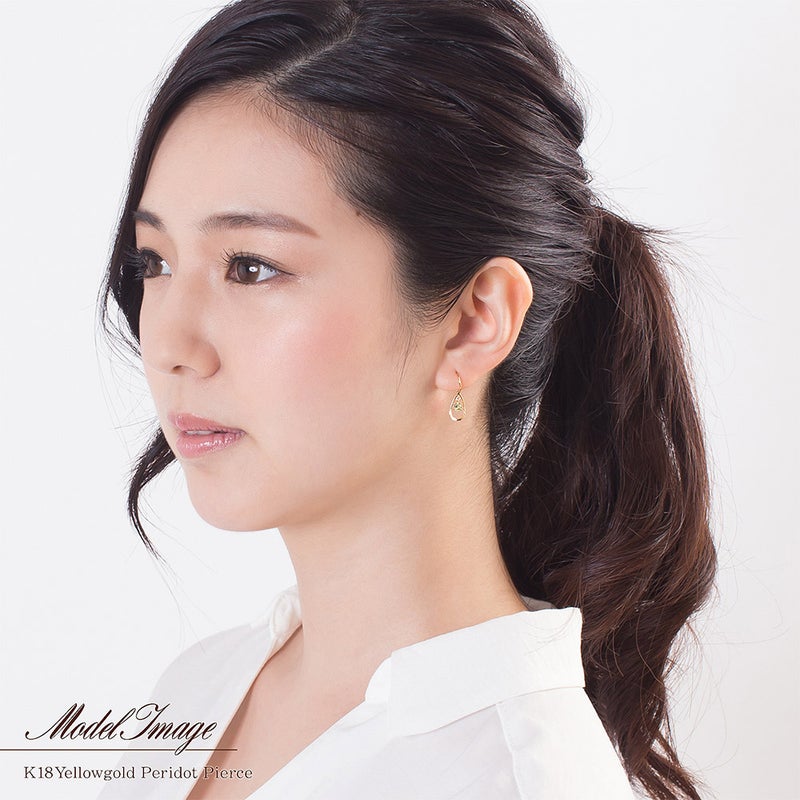K18YG ペリドット フック ピアス_11