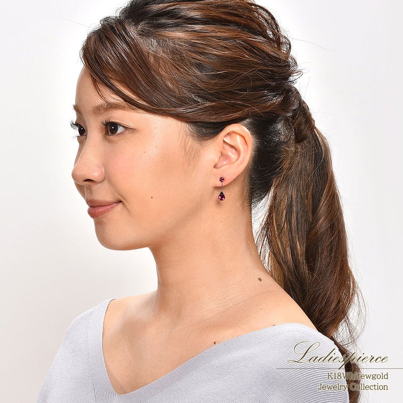 K18WG ロードライトガーネット ピアス_10