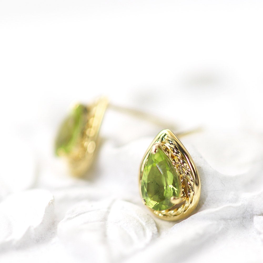 K18YG ペリドット ピアス_09