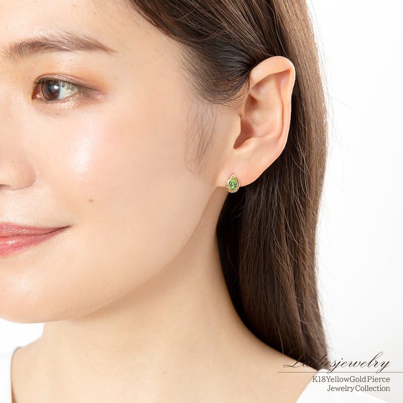 K18YG ペリドット ピアス_12