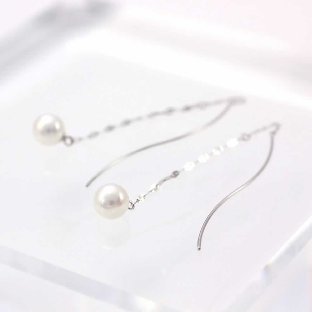 K18WG アコヤ真珠 アメリカンピアス_02