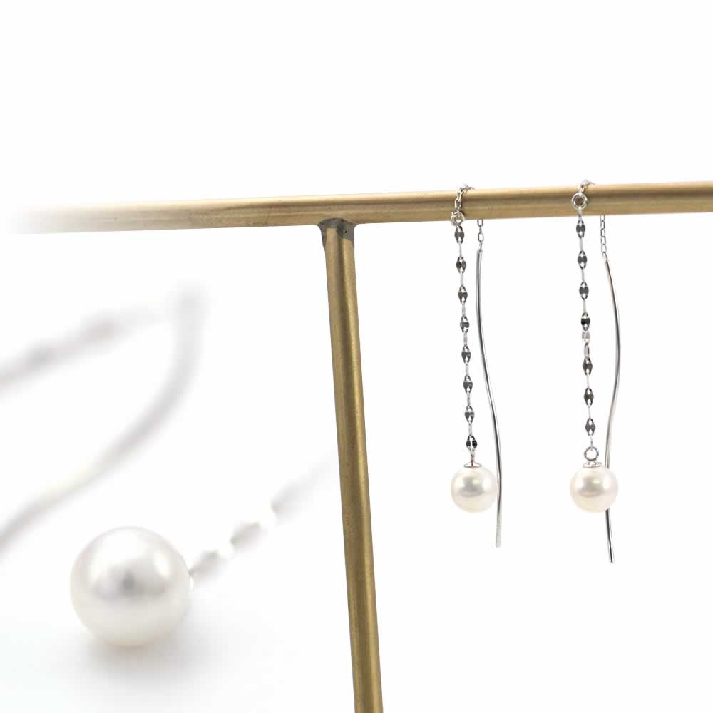 K18WG アコヤ真珠 アメリカンピアス_03