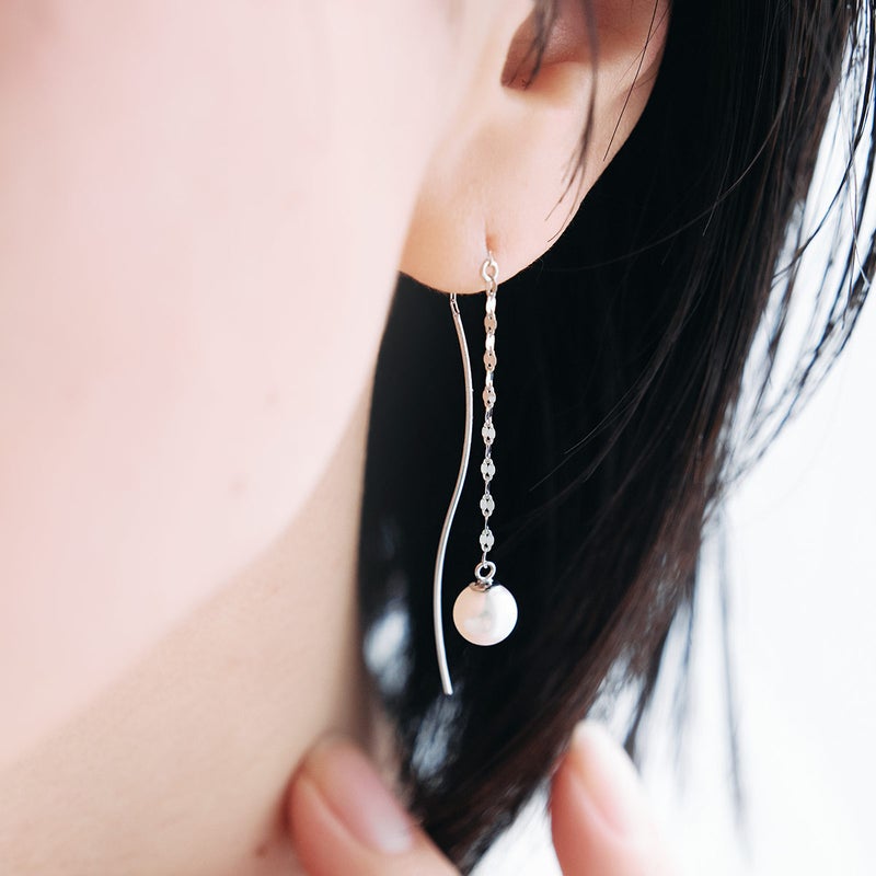 K18WG アコヤ真珠 アメリカンピアス_04