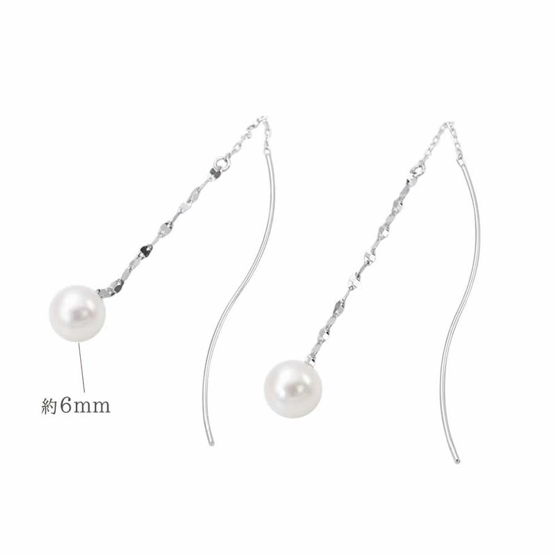 K18WG アコヤ真珠 アメリカンピアス_05