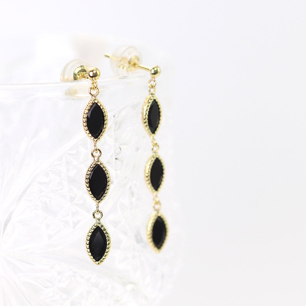 K18YG オニキス ピアス_04