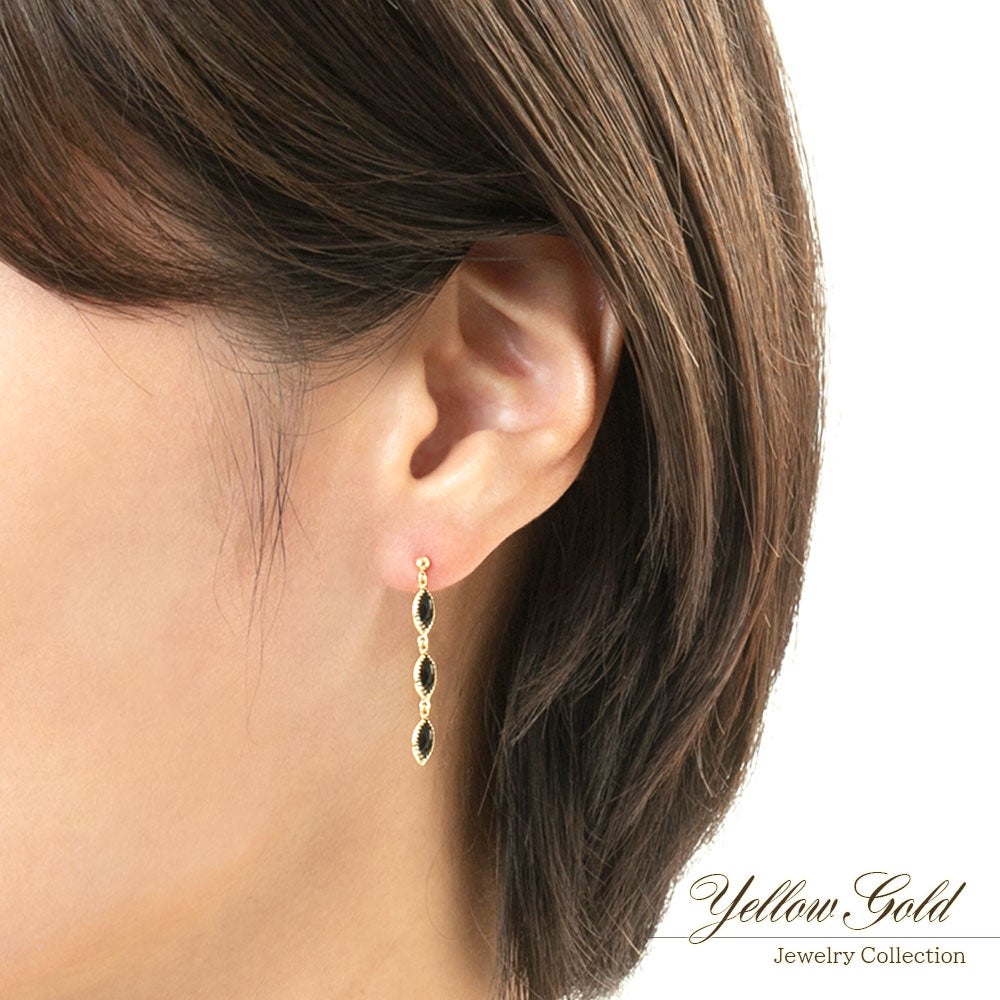 K18YG オニキス ピアス_05