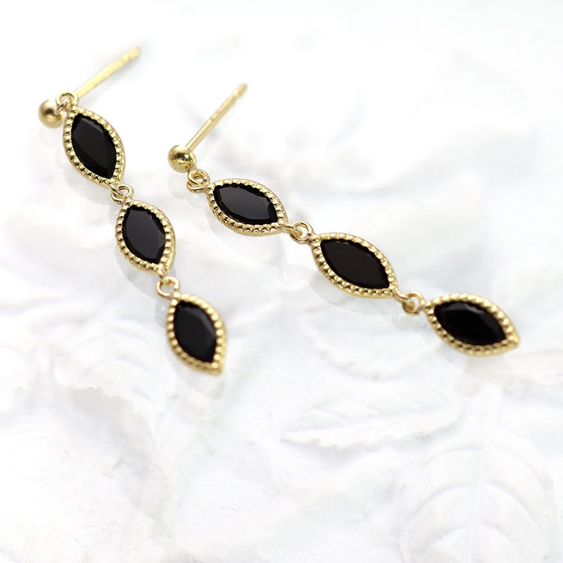 K18YG オニキス ピアス_12