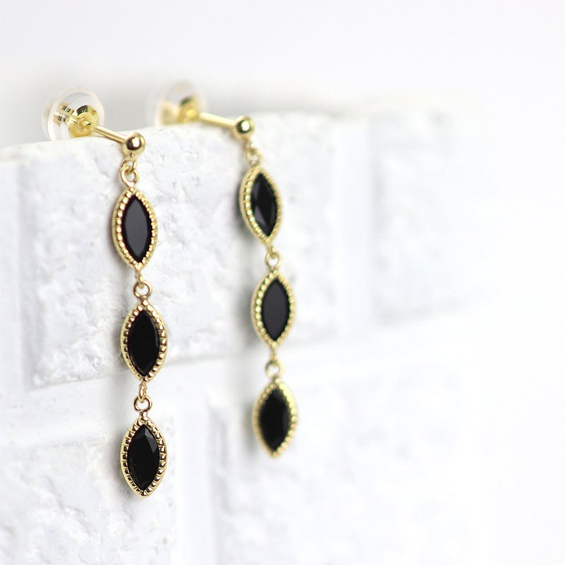 K18YG オニキス ピアス_13