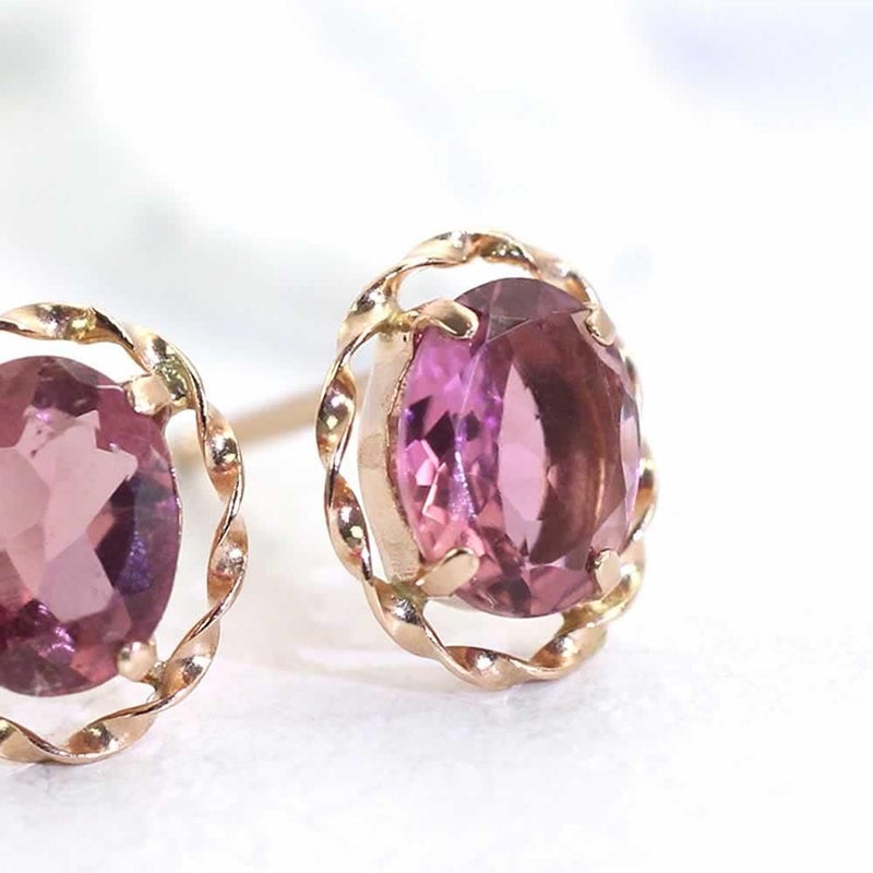 K18PG ピンクトルマリン ピアス  10月 誕生石_03