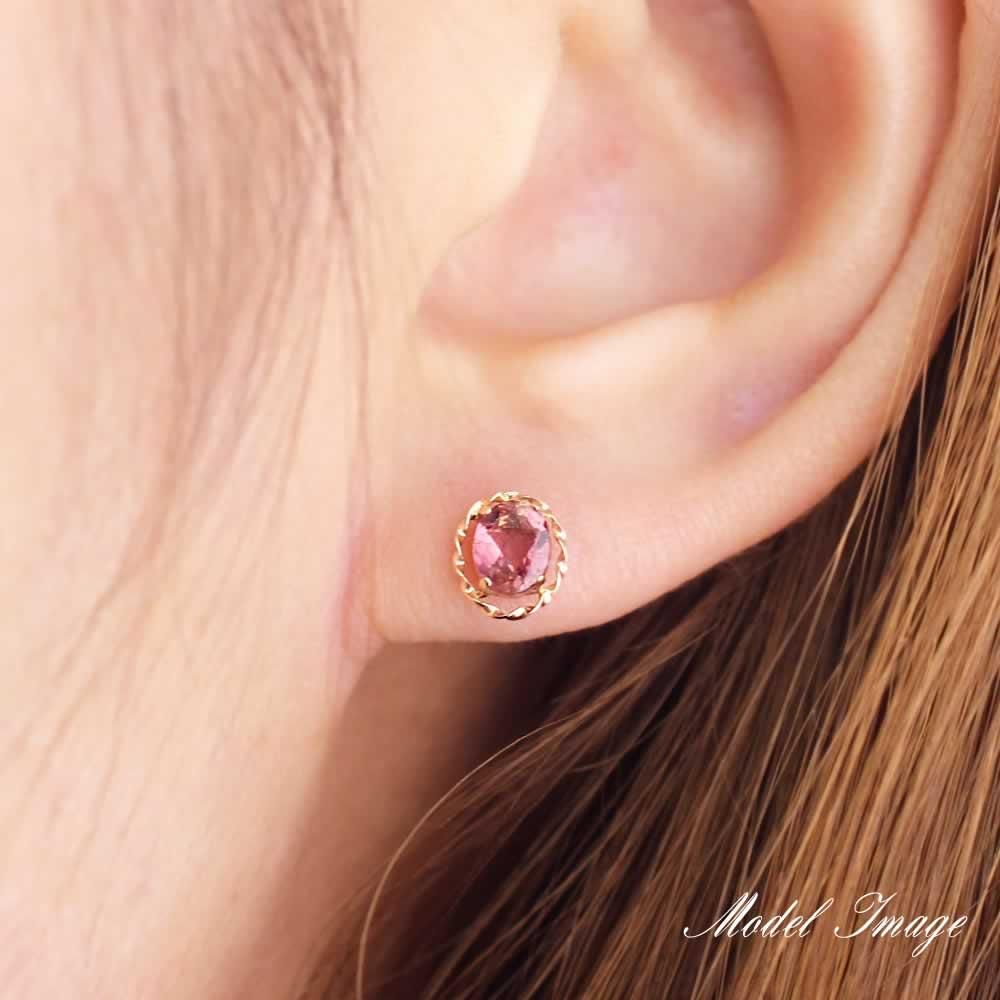 K18PG ピンクトルマリン ピアス 10月 誕生石 | Jewelry ROLA