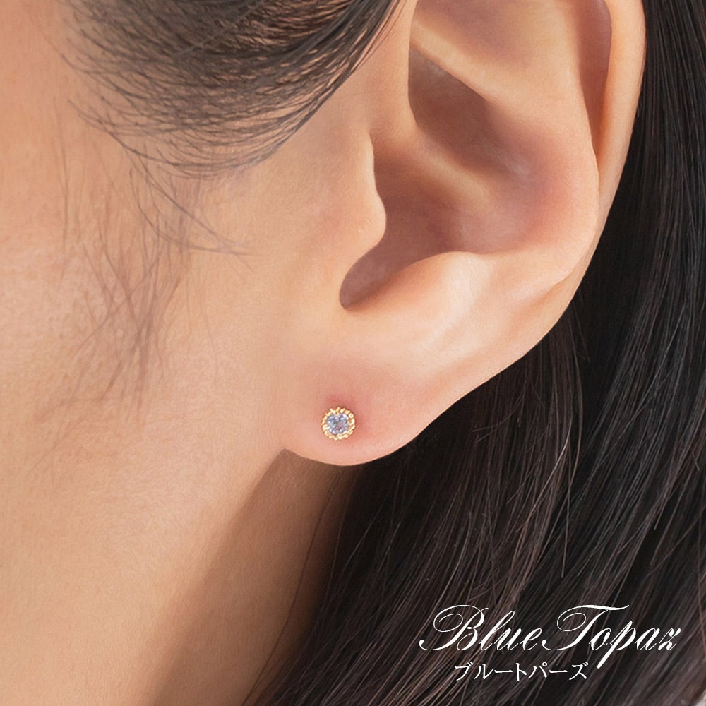 【ポスト0.8mm太め】 K18YG ピアス ガーネットorアメジストorブルートパーズ_11