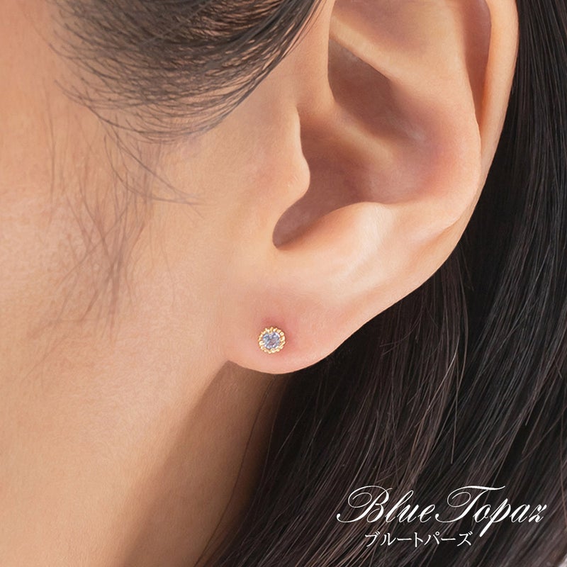 【ポスト0.8mm太め】 K18YG ピアス ガーネットorアメジストorブルートパーズ_11