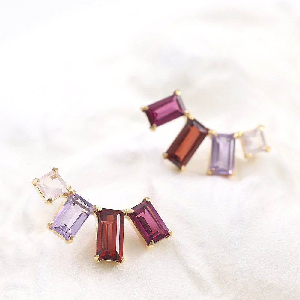 K18YG マルチストーン ピアス_02