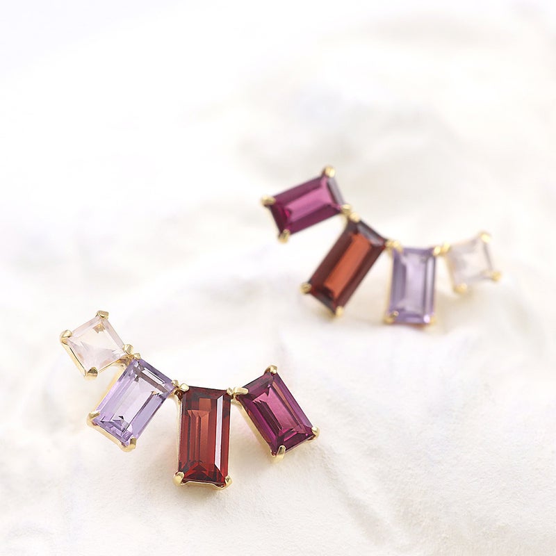 K18YG マルチストーン ピアス_02