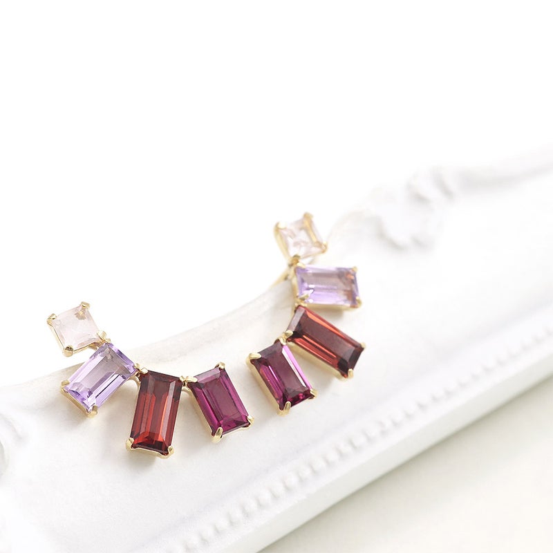 K18YG マルチストーン ピアス_04