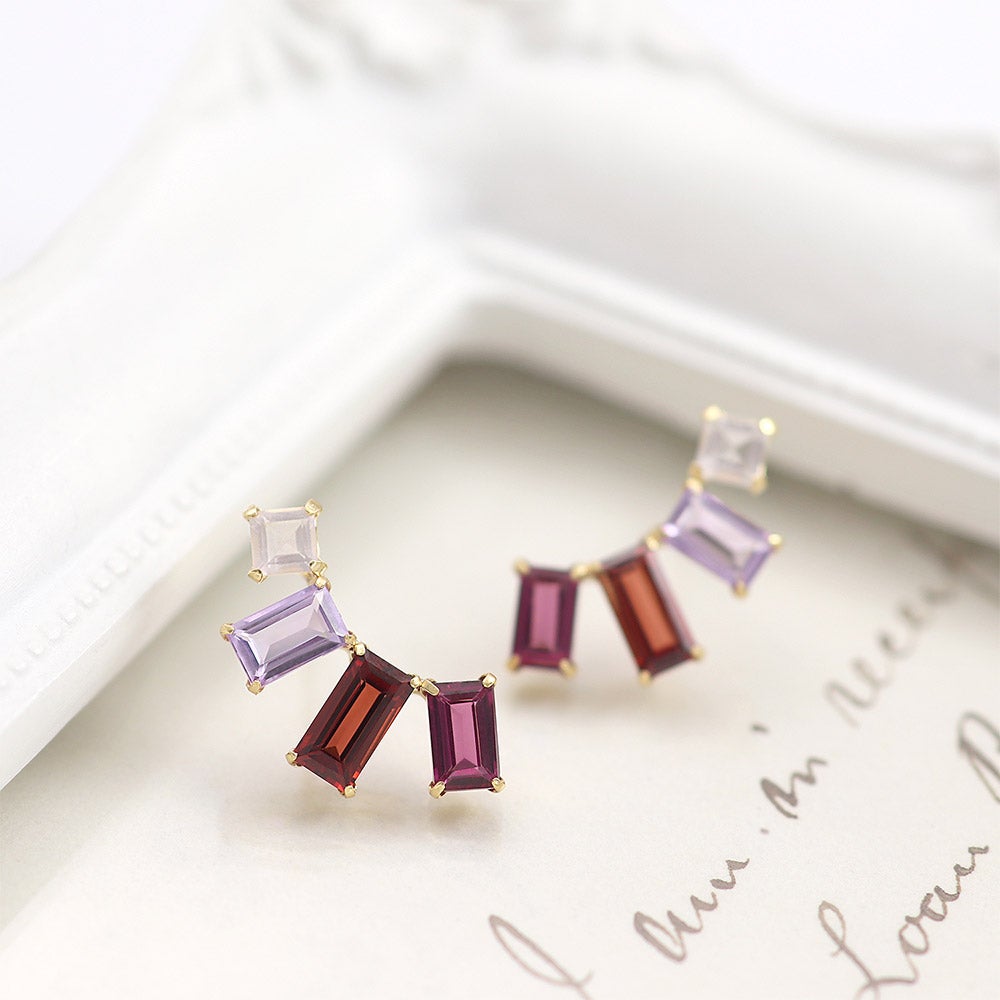 K18YG マルチストーン ピアス_10