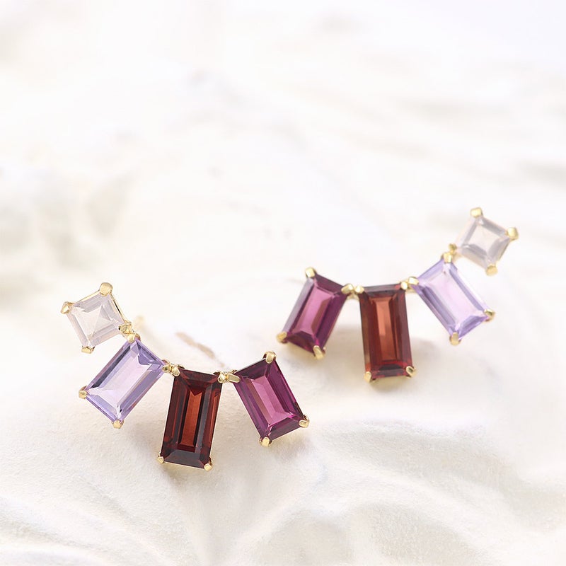 K18YG マルチストーン ピアス_11