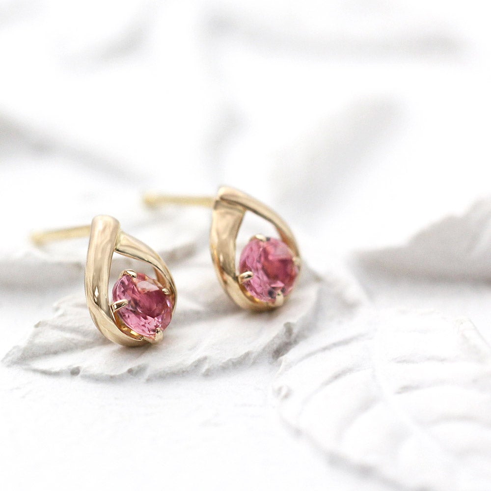 K18PG ピンクトルマリン ピアス  10月 誕生石_04