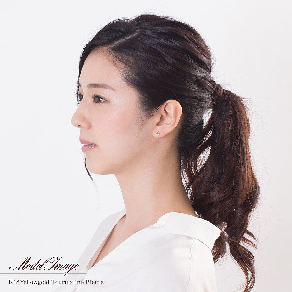 K18PG ピンクトルマリン ピアス  10月 誕生石_05