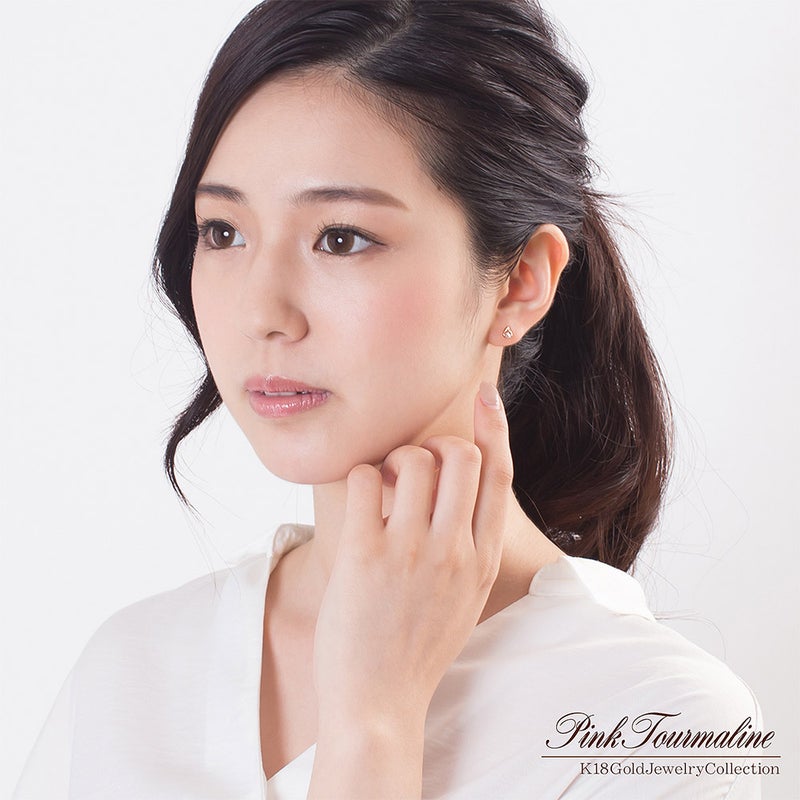 K18PG ピンクトルマリン ピアス  10月 誕生石_09
