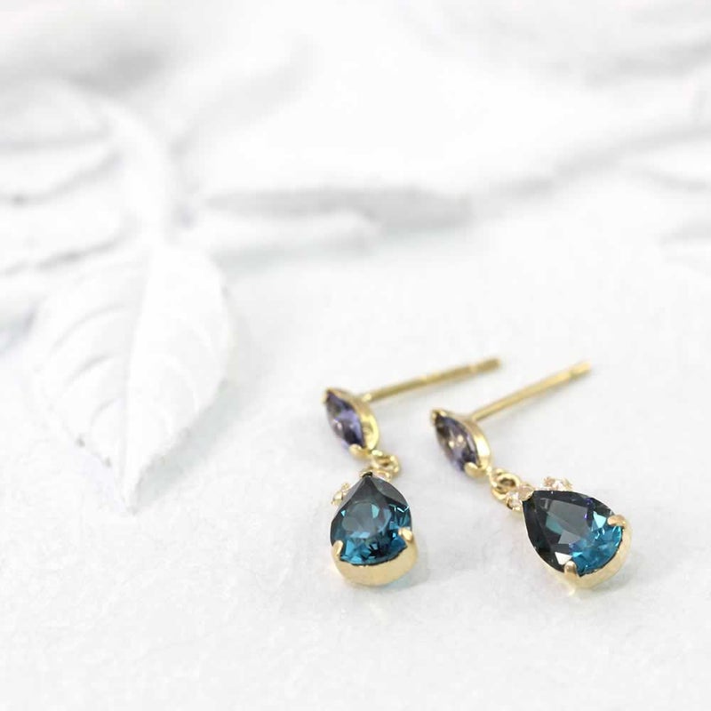 K18YG ロンドンブルートパーズ&アイオライト ピアス_02