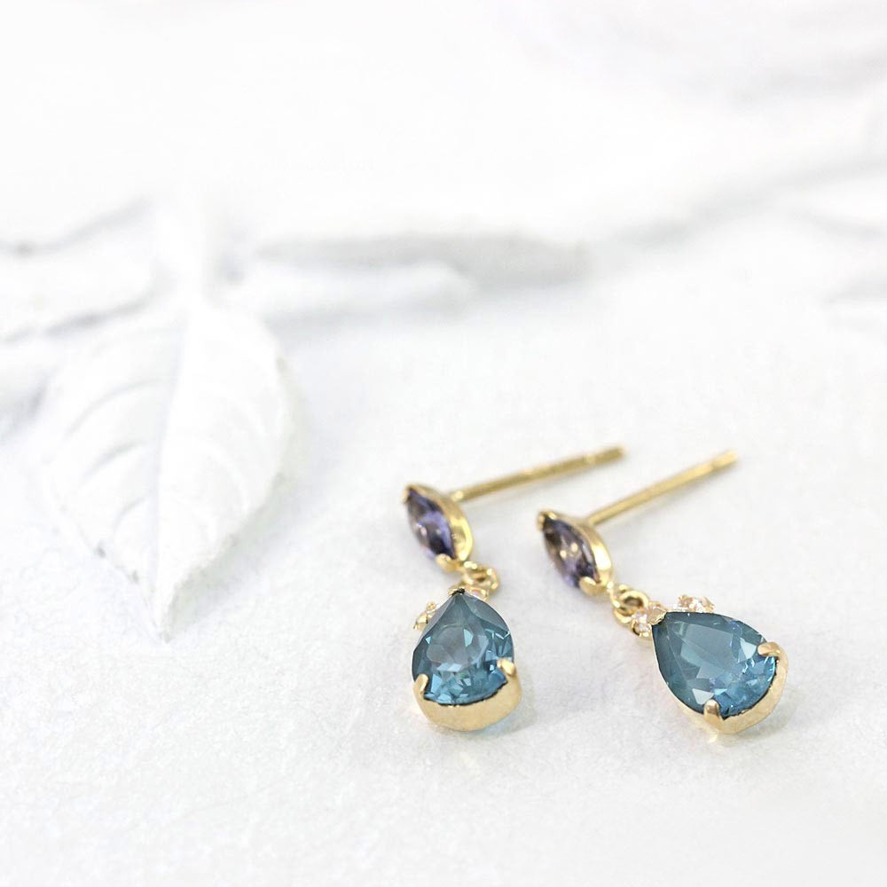 K18YG ロンドンブルートパーズ&アイオライト ピアス_02
