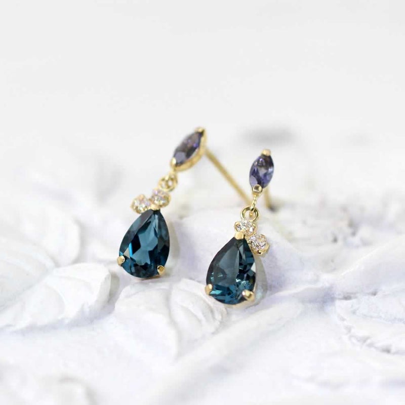 K18YG ロンドンブルートパーズ&アイオライト ピアス_04