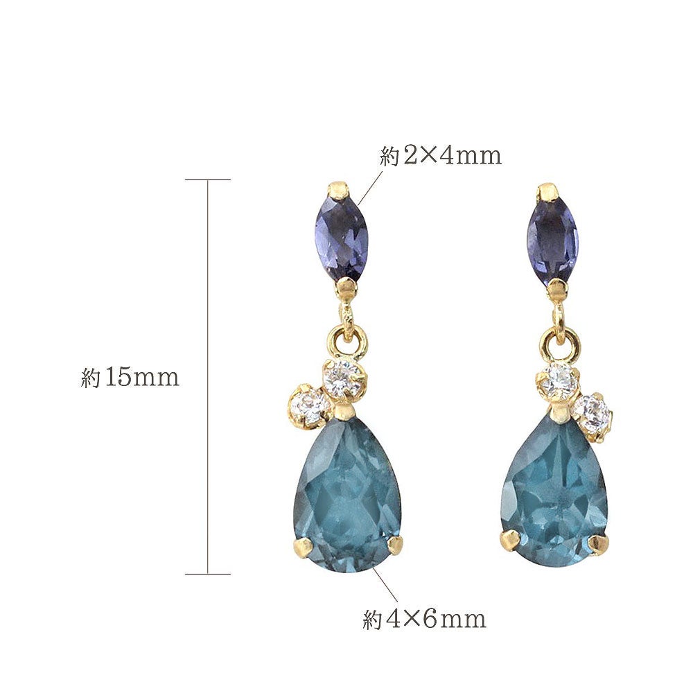 K18YG ロンドンブルートパーズ&アイオライト ピアス_09