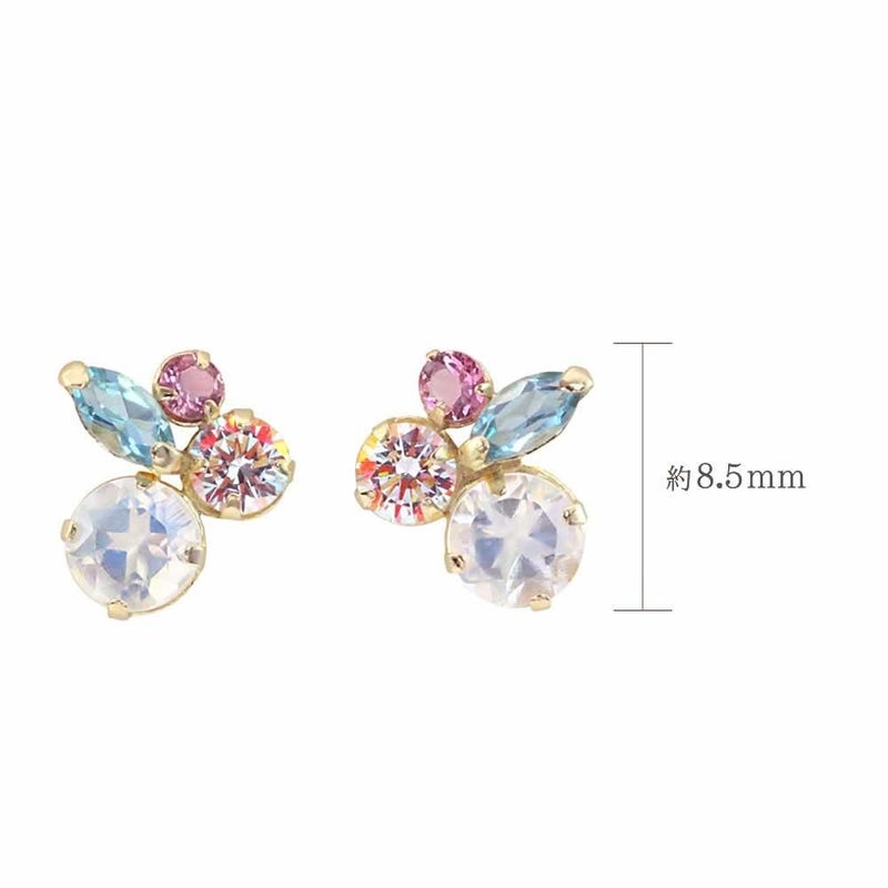 K18YG ピンクトルマリン&ブルームーンストーン&ブルートパーズ ピアス_04