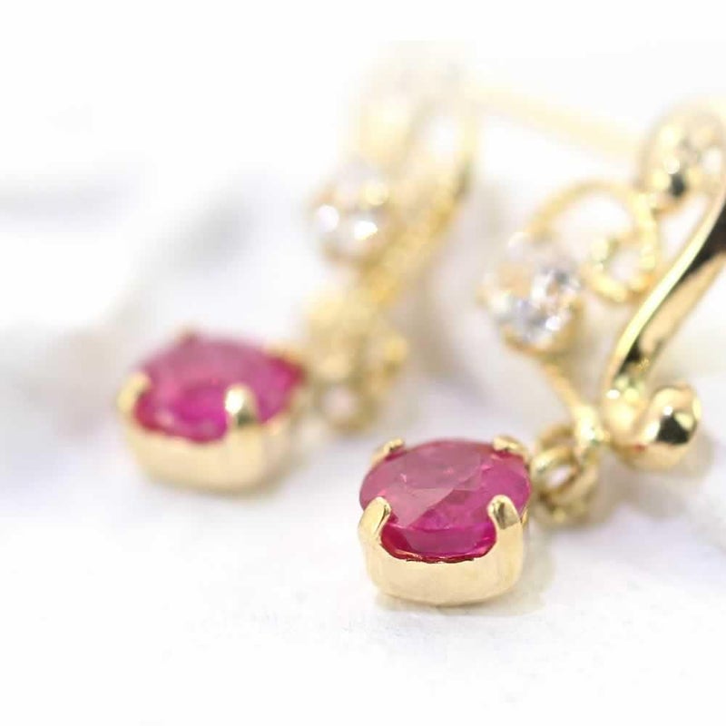 K18YG ルビー ハートピアス_03