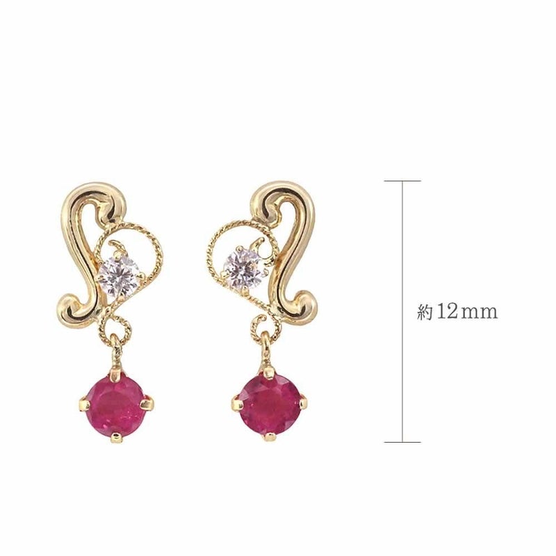 K18YG ルビー ハートピアス_05