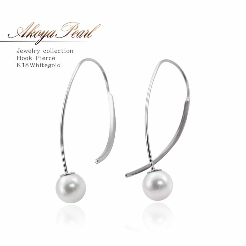 K18WG アコヤ真珠 フックピアス_01