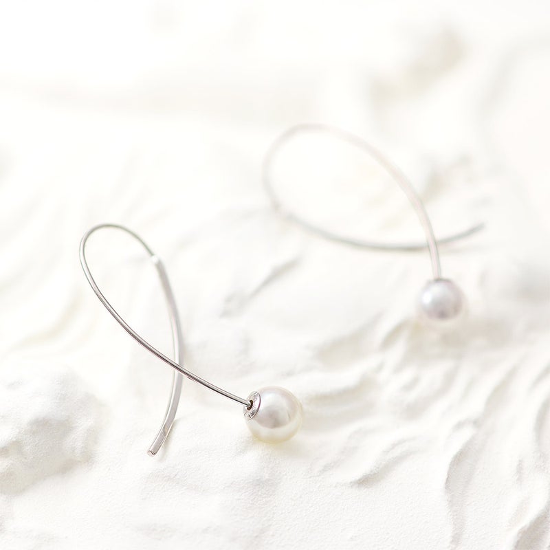 K18WG アコヤ真珠 フックピアス_09