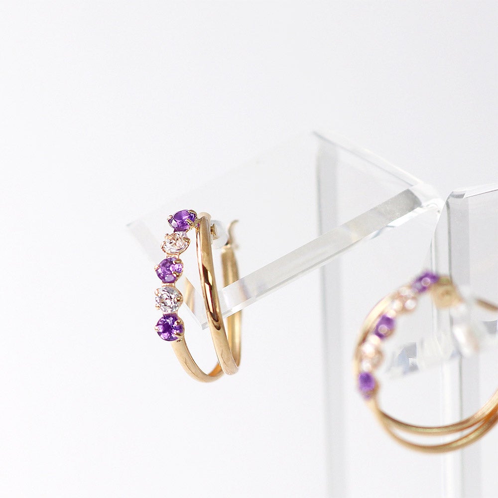 K18PG アメジスト フープピアス_03