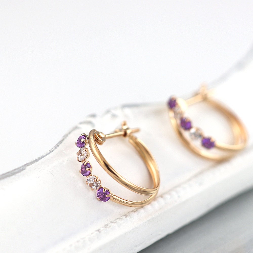 K18PG アメジスト フープピアス_04