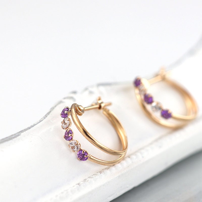 K18PG アメジスト フープピアス_04
