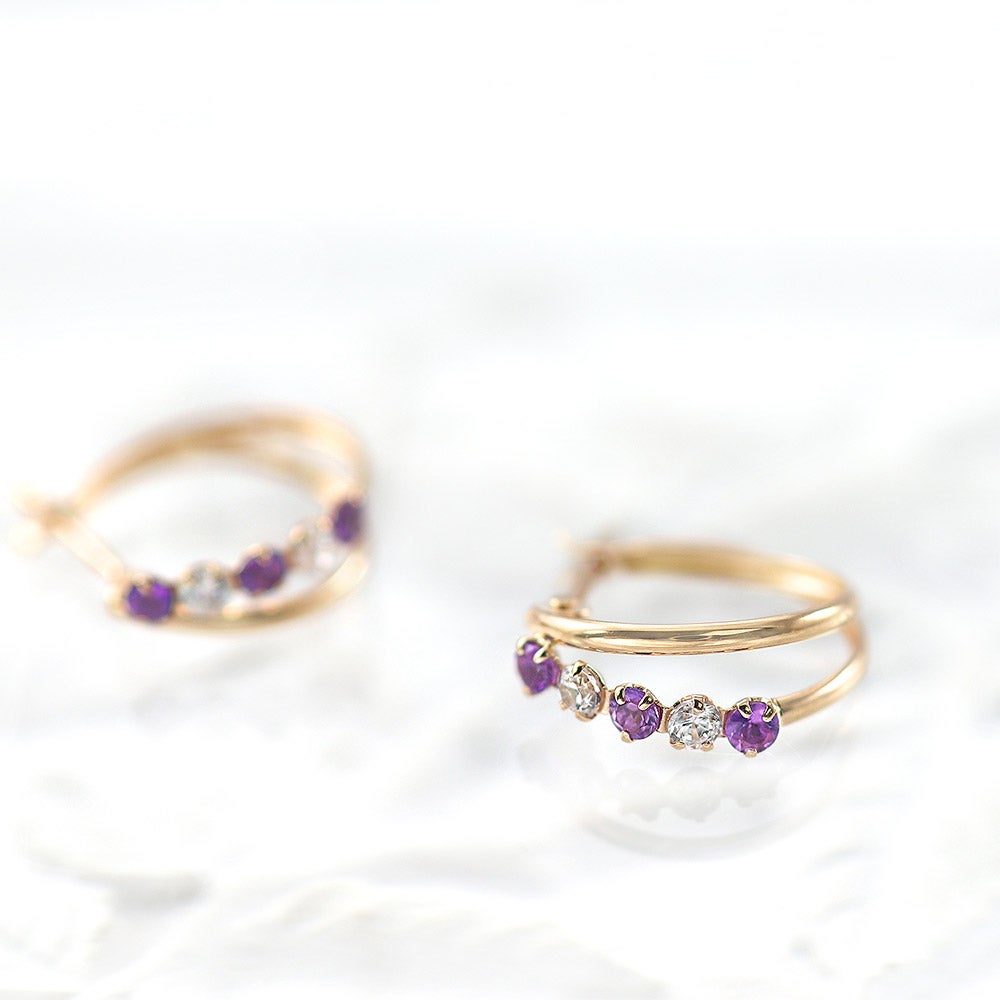 K18PG アメジスト フープピアス_09